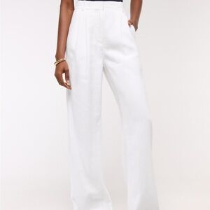Abercrombie & Fitch White Wide-Leg Pants